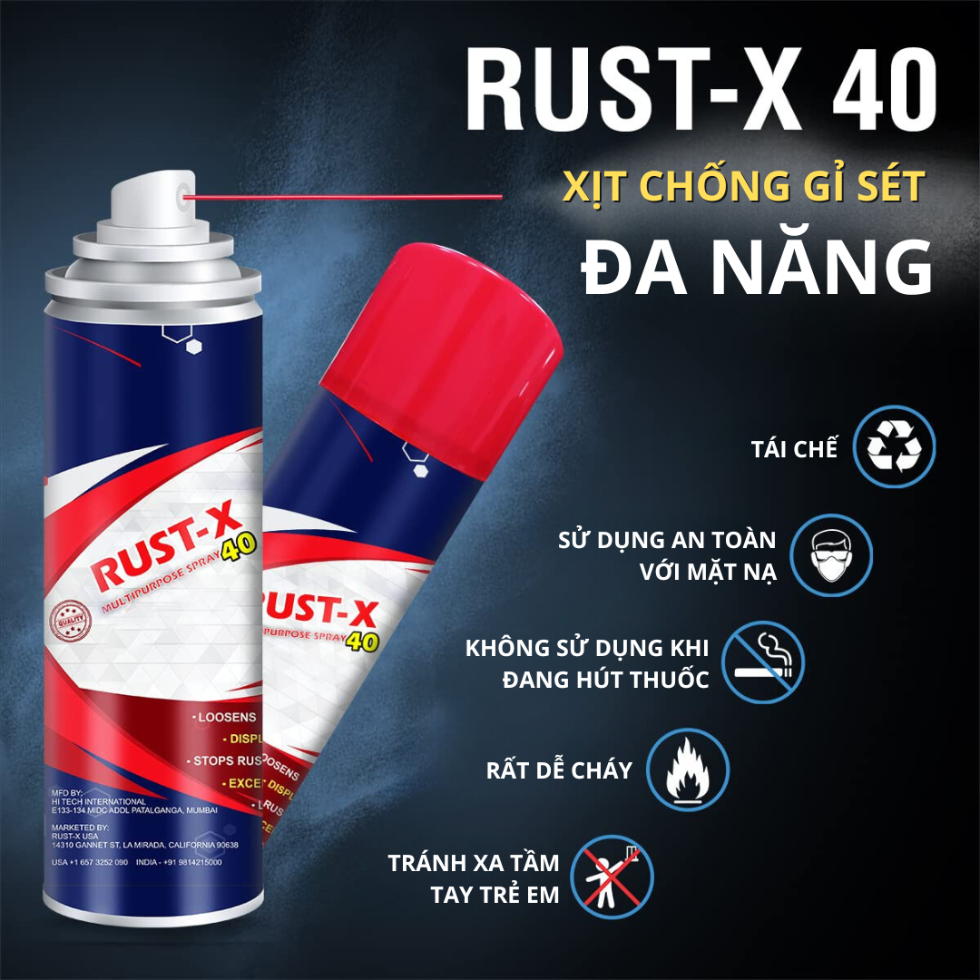 Chai xịt chống gỉ sét RustX 40 (2)